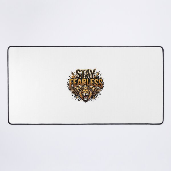 Item preview, STAY FEARLESS Gold Winged Lion Motivational Quote designed and sold by MR4me.