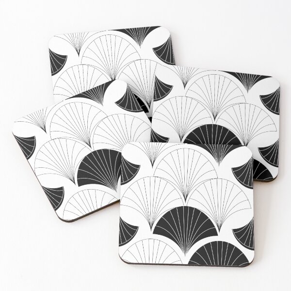 Item preview, Art Deco Black And White Abstract Fan Design designed and sold by DEC02.