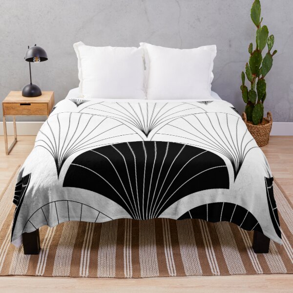 Item preview, Art Deco Black And White Abstract Fan Design designed and sold by DEC02.