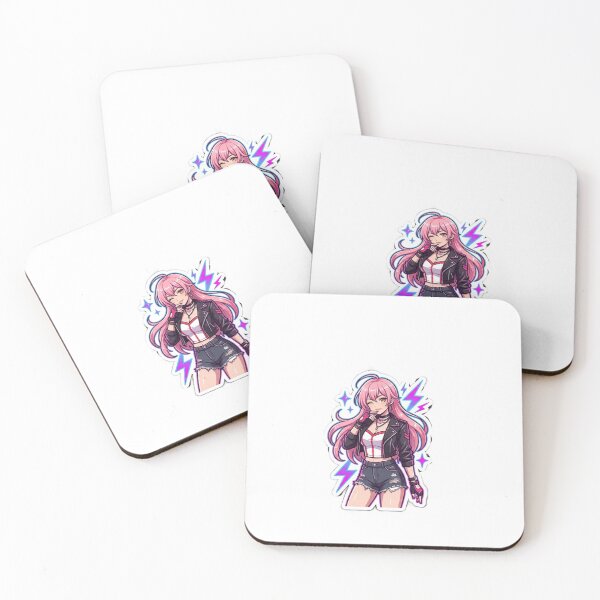 Item preview, Stylish Anime Girl Sticker - Winking Pink Hair Rocker Waifu designed and sold by Trendykunnu.