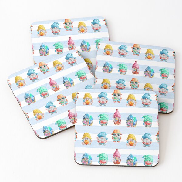 Item preview, Summer Beach Gnomes Pattern – Cute Watercolor Seamless Design designed and sold by LittleGinnyArt.