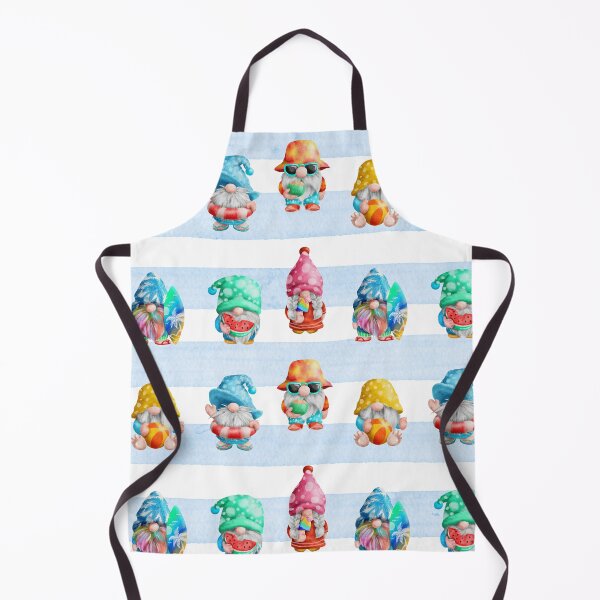 Item preview, Summer Beach Gnomes Pattern – Cute Watercolor Seamless Design designed and sold by LittleGinnyArt.