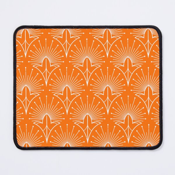 Item preview, Orange Tangerine And White Art Deco Party Pattern designed and sold by DEC02.