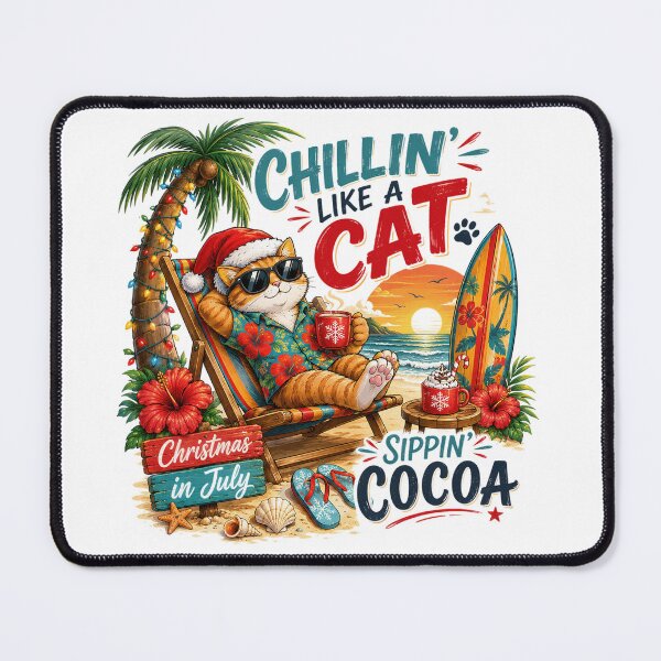 Item preview, Christmas in July – Sippin' Cocoa, Chillin’ Like a Cat designed and sold by OlakunleOloroz.