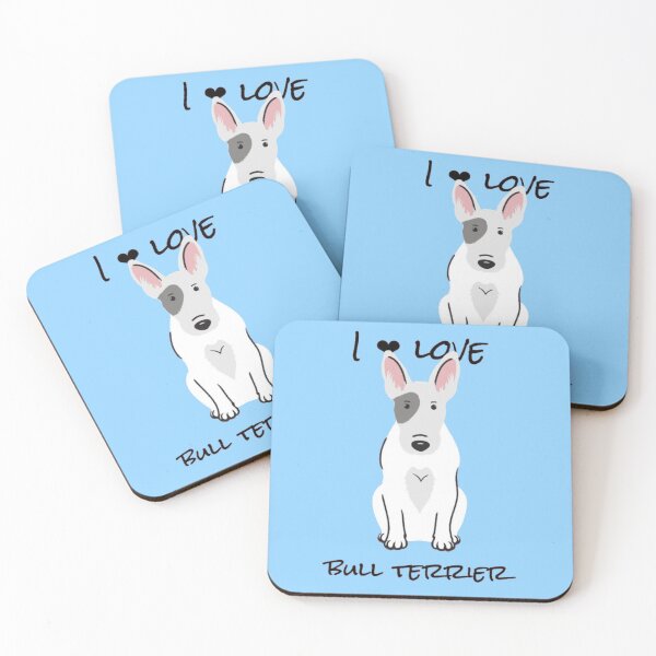 Item preview, I Love Bull Terrier - Cute White Bull Terrier Dog Mom Art designed and sold by GenZFashion000.