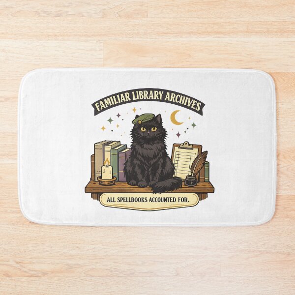 Item preview, Familiar Library Archives – Black Cat Halloween Librarian designed and sold by Concrete Coffee Studio.