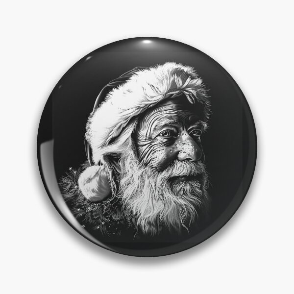 Item preview, Weathered Santa Claus Portrait in Black and White designed and sold by inkoutninja.