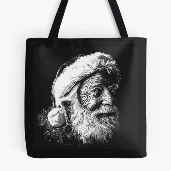 Item preview, Weathered Santa Claus Portrait in Black and White designed and sold by inkoutninja.