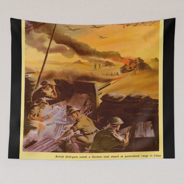 Item preview, Back Them Up WWII Propaganda Poster | British Military Art | North Africa Campaign | World War 2 History & Collectible Print designed and sold by artofuniverse.