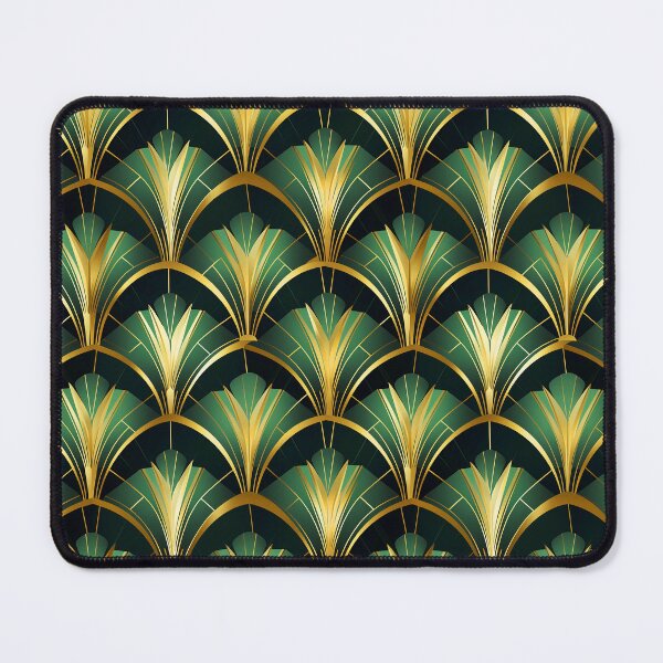 Item preview, Sophisticated Green And Golden Hues Art Deco Pattern designed and sold by DEC02.