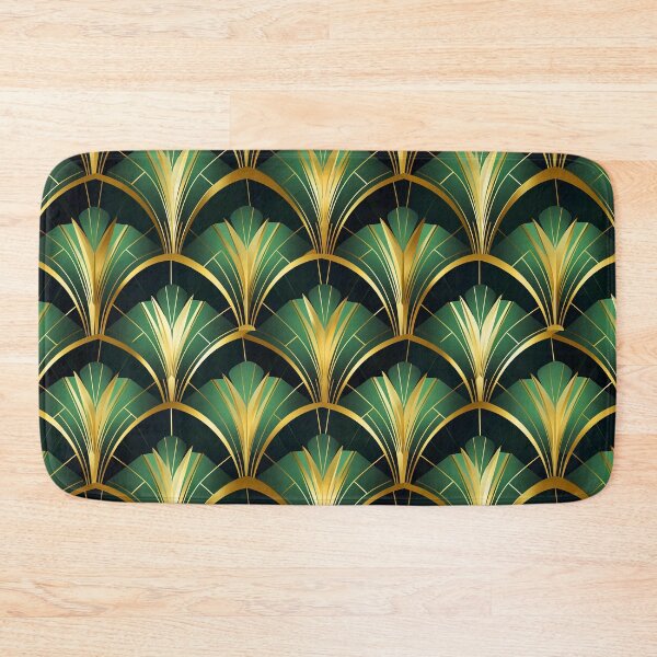 Item preview, Sophisticated Green And Golden Hues Art Deco Pattern designed and sold by DEC02.