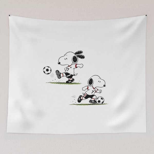 Item preview, Snoopy Soccer Cute Football Cartoon Design, Vintage Sports Artwork designed and sold by artizallart.