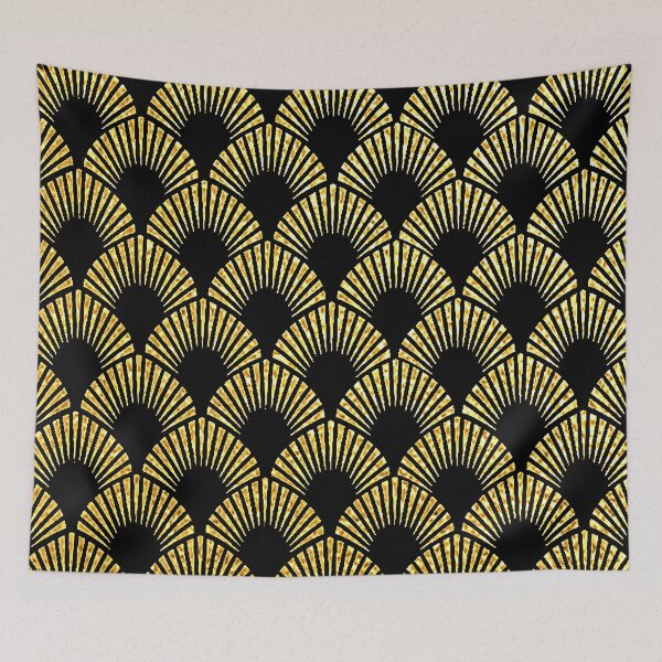 Item preview, Romantic Gold-Hues And Black Art Deco Pattern designed and sold by DEC02.