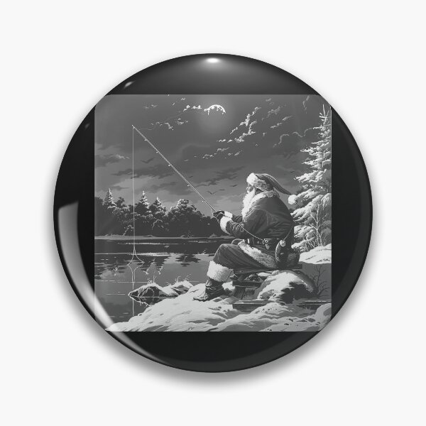 Item preview, Santa Claus Ice Fishing on a Snowy Winter Lake designed and sold by inkoutninja.