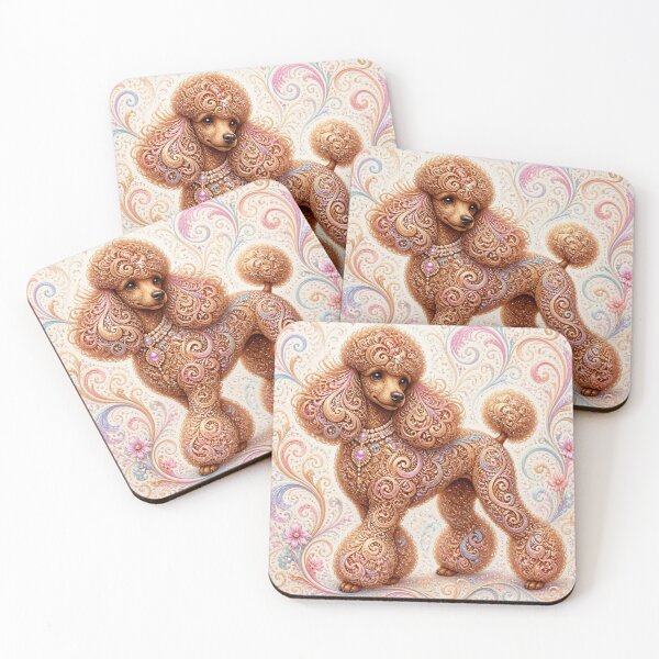 Item preview, Fancy Brown Poodle with Swirls designed and sold by Wags & Tails.