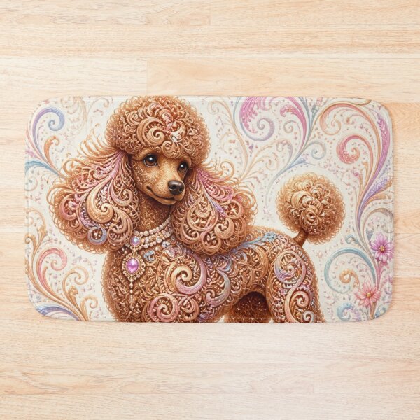 Item preview, Fancy Brown Poodle with Swirls designed and sold by Wags & Tails.