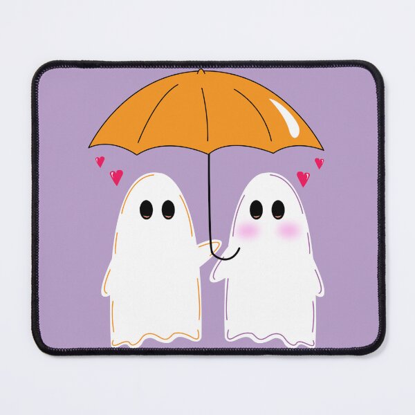 Item preview, Cute Ghosts Sharing An Orange Umbrella designed and sold by     Sela Art .