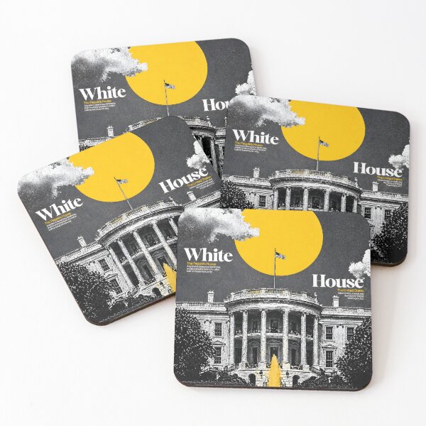 Item preview, Illustrated White House Washington DC USA Travel Poster with Iconic American Landmark designed and sold by ArtsyGlaze.