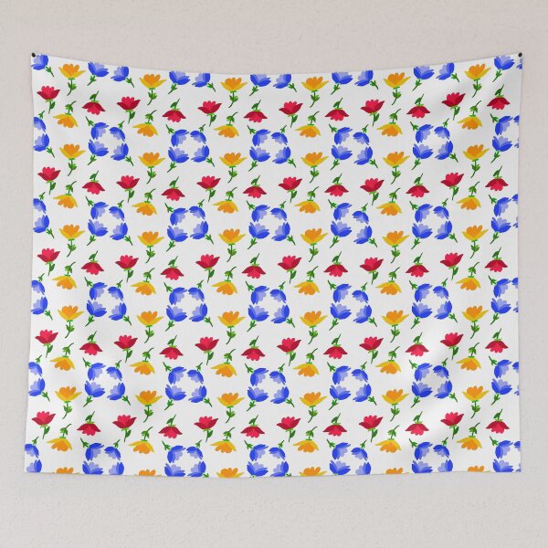 Item preview, Colorful Hand Drawn Folk Floral Seamless Pattern with Cute Wildflowers on White Background, Scandinavian Botanical Vector Background designed and sold by AjjimaJKM.