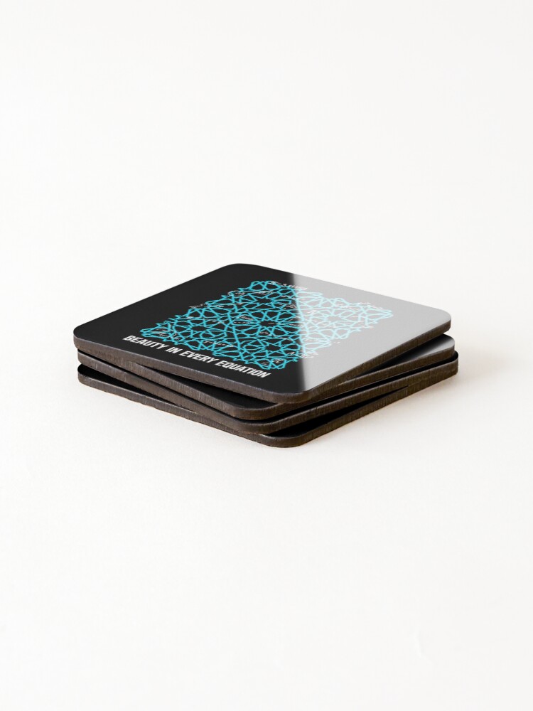 Thumbnail 4 of 5, Coasters (Set of 4), Islamic Geometric Pattern Beauty In Every Equation Math Formulas Art designed and sold by SplashTastic.