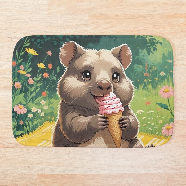 Artikelvorschau, Niedlicher Kawaii-Wombat isst Eiswaffel entworfen und verkauft von Uniquely Yours.