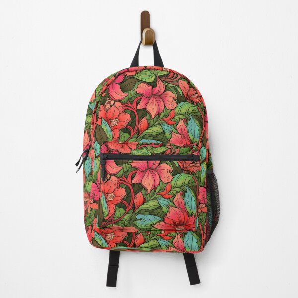 Item preview, Art Nouveau Red Flowers And Lush Leaves Pattern designed and sold by DEC02.