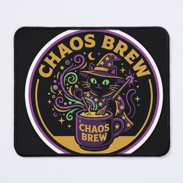Item preview, Chaos Brew Witch Cat Cauldron designed and sold by Illustration Rk.