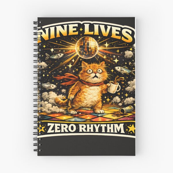 Item preview, Nine Lives Zero Rhythm Funny Disco Cat designed and sold by MustHaveVibes.