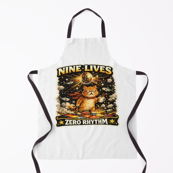 Item preview, Nine Lives Zero Rhythm Funny Disco Cat designed and sold by MustHaveVibes.