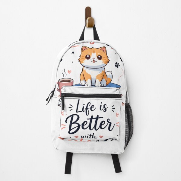 Item preview, Life Is Better with Books & Cats | Cute Cat Reading Lover Illustration designed and sold by Sondosyazanart.