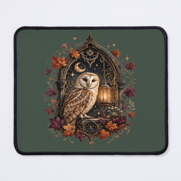 Item preview, Mystical Barn Owl Under a Crescent Moon designed and sold by SasmitaStudioCo.