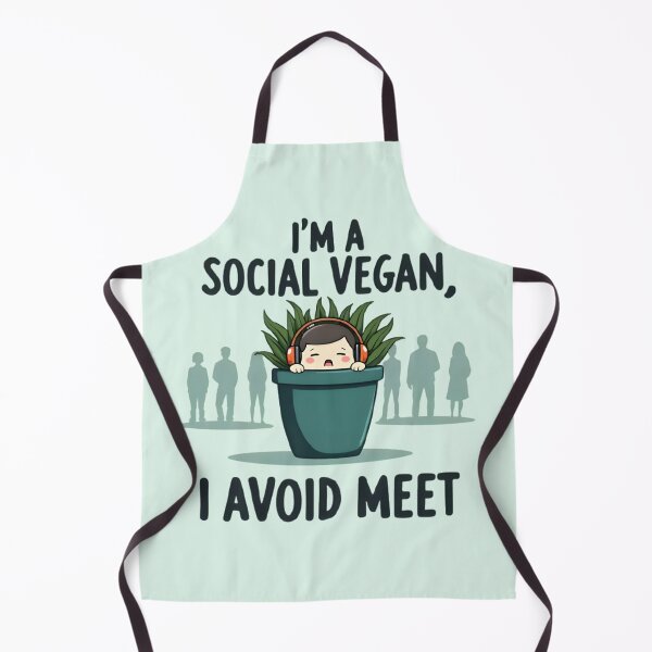 Item preview, Social Vegan: I Avoid Meet - Introvert Hiding In A Plant With Headphones designed and sold by Trevor Cutler.