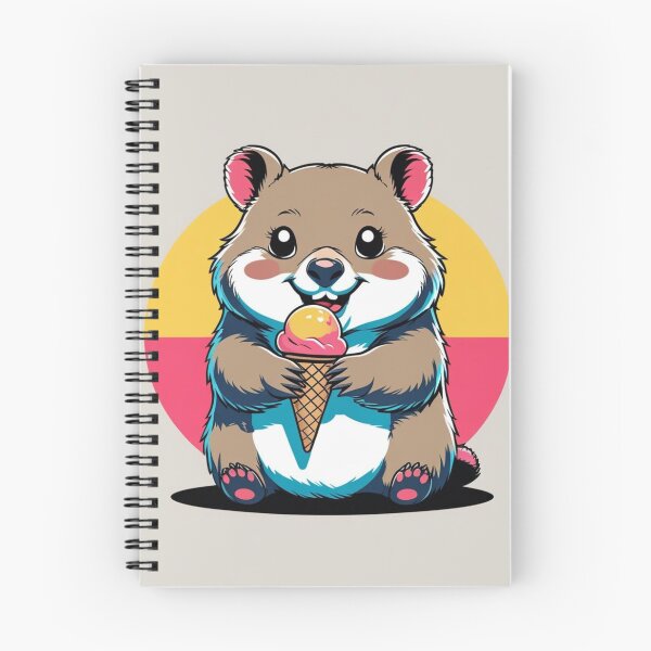 Item preview, Cute Chibi Wombat Eating Ice Cream designed and sold by Uniquely Yours.