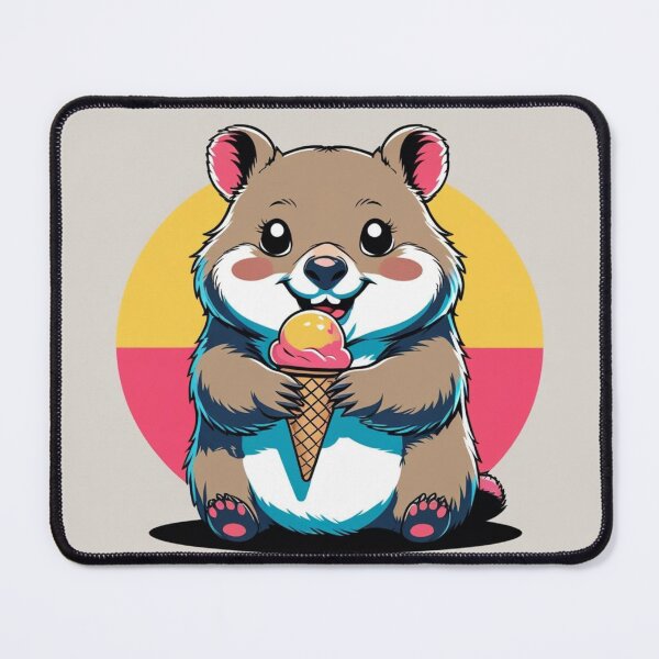 Item preview, Cute Chibi Wombat Eating Ice Cream designed and sold by Uniquely Yours.