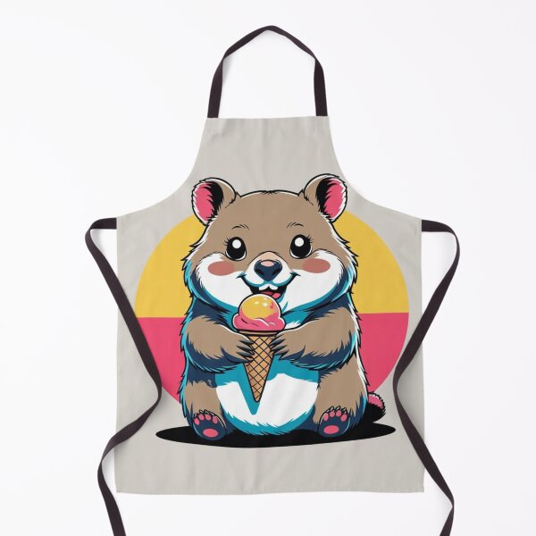 Item preview, Cute Chibi Wombat Eating Ice Cream designed and sold by Uniquely Yours.