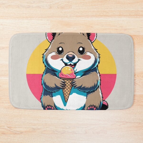 Item preview, Cute Chibi Wombat Eating Ice Cream designed and sold by Uniquely Yours.