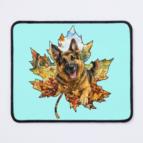 Item preview, Fall German Shepherd Playing In Autumn Leaves designed and sold by Lion and Lamb Design.