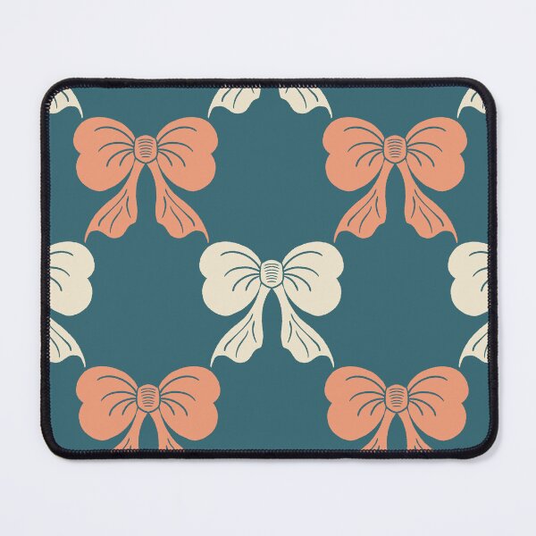 Item preview, Large Coquette Bow Trellis Pattern Teal Peach Blush designed and sold by DColourMuse.