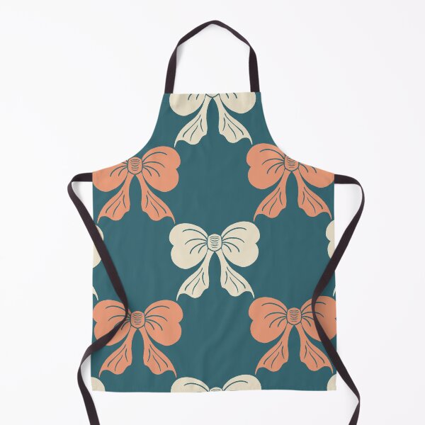 Item preview, Large Coquette Bow Trellis Pattern Teal Peach Blush designed and sold by DColourMuse.