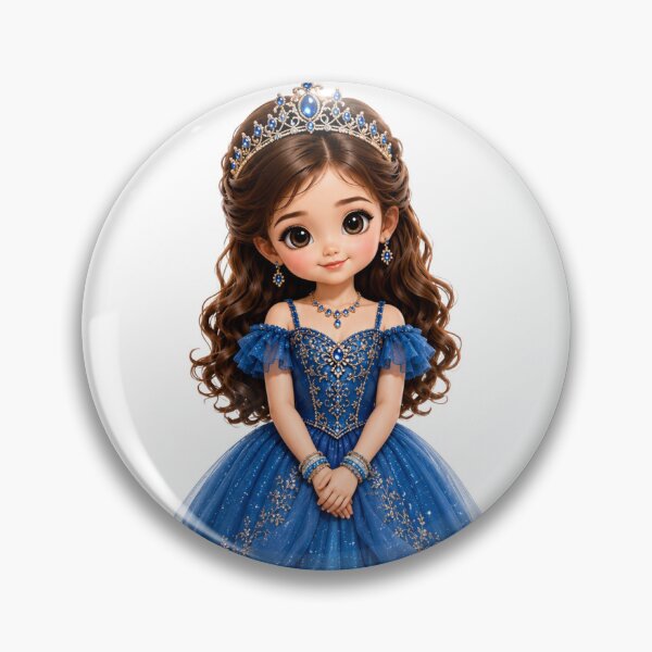 Item preview, Cute Blue Princess Girl Sticker | Kawaii Fairytale Princess | Printable & Die Cut Design designed and sold by KeerthiCuteFind.
