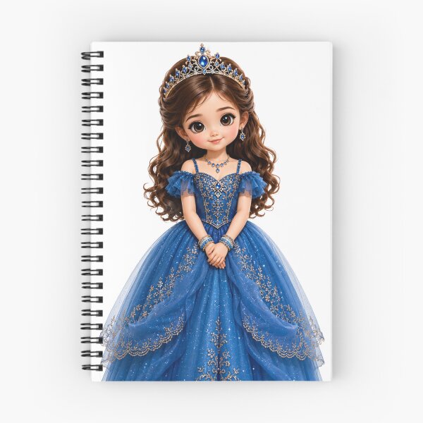 Item preview, Cute Blue Princess Girl Sticker | Kawaii Fairytale Princess | Printable & Die Cut Design designed and sold by KeerthiCuteFind.