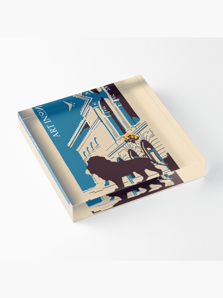 Alternate view of Art institute Chicago retro Acrylic Block