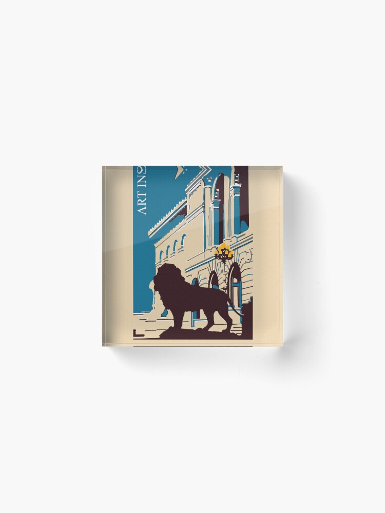 Alternate view of Art institute Chicago retro Acrylic Block