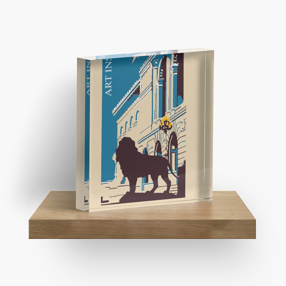 Art institute Chicago retro Acrylic Block