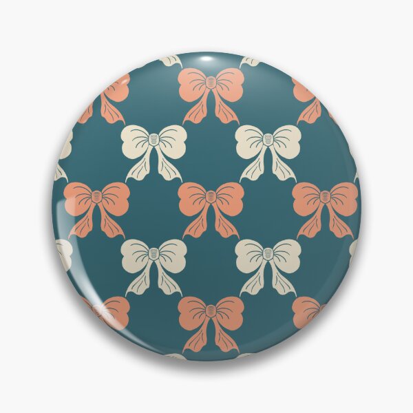 Item preview, Medium Coquette Bow Trellis Pattern Teal Peach Blush designed and sold by DColourMuse.