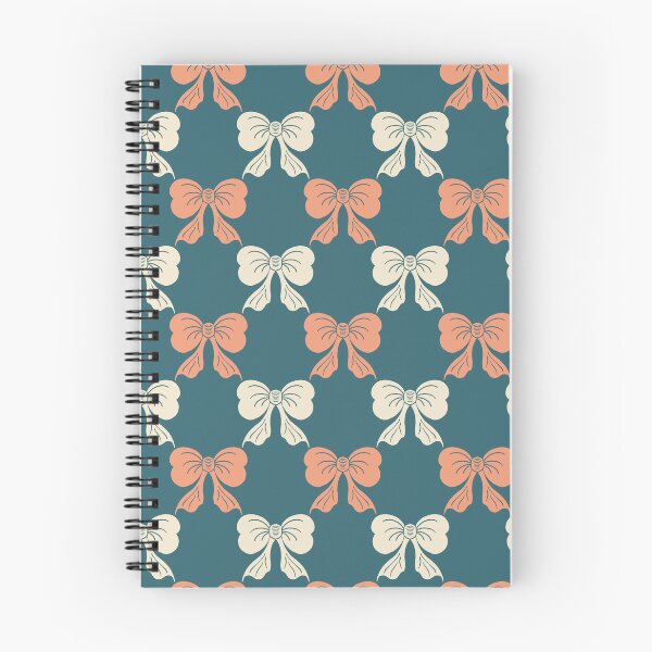 Item preview, Medium Coquette Bow Trellis Pattern Teal Peach Blush designed and sold by DColourMuse.