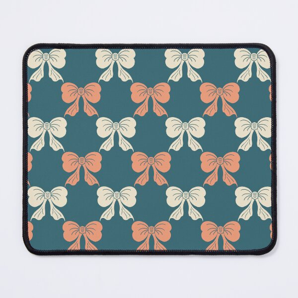 Item preview, Medium Coquette Bow Trellis Pattern Teal Peach Blush designed and sold by DColourMuse.