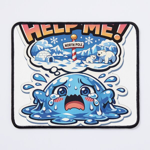 Item preview, Cute Melting Blue Slime Chibi Sticker Help Me! designed and sold by Aekkaporn.