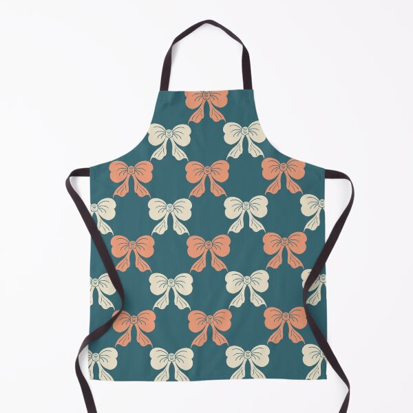 Item preview, Medium Coquette Bow Trellis Pattern Teal Peach Blush designed and sold by DColourMuse.