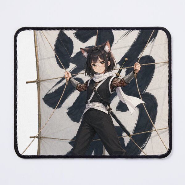 Item preview, Cat Girl Ninja Flying on Giant Kite - Shirokage Style designed and sold by Komatoya.
